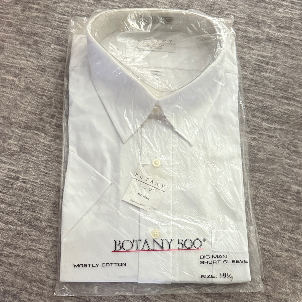Botany 500 White Short Sleeve Dress Shirt for Men - Big Man
